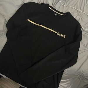 Boss Black Tee with Gold Detail